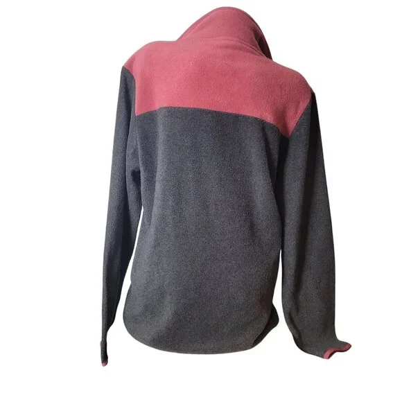 Simply Southern Womens Fleece Pullover Quarter-Zip Colorblock Pink & Gray Size M - Picture 12 of 13